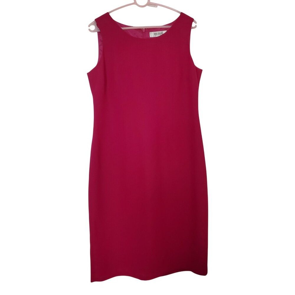Jones Studio Womens Sleeveless Sheath Dress Size 10 Pink Polyester Back Zip